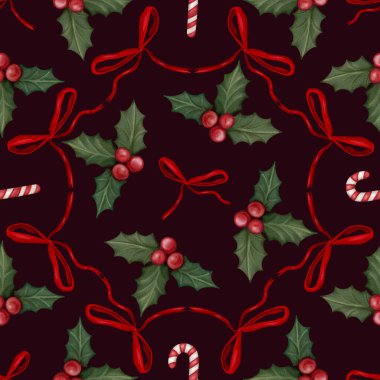 Noel aralıksız desenli, kutsal yapraklı ve dutlu. Yeni yıl arkaplanı