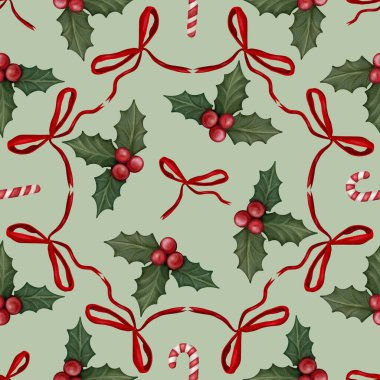 Kumaş, ambalaj kağıdı ve kart için kusursuz Noel desenleri.