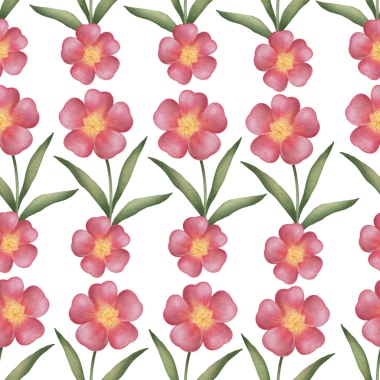 Kırmızı çiçekli kusursuz desen. Kumaş, kağıt, duvar kağıdı, tekstil, ambalaj, çarşaf tasarımı, masa örtüsü, mutfak tekstili, baskı, botanik desenler, dekorasyon için yüzey tasarımı.