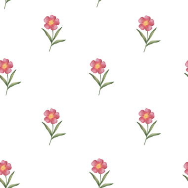 Pembe çiçekli kusursuz desen. Kumaşlar için yüzey tasarımı, çocuk odaları için duvar kağıdı, pencere perdeleri, bahar baskıları