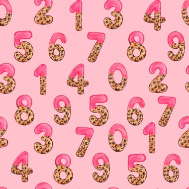 Üç boyutlu pembe leopar sayıları. Kusursuz desen. Giysiler, çocuk aksesuarları, duvar kağıtları, telefon kılıfları, hatıra defteri, davetiyeler, sosyal medya grafikleri için oyuncu ve cesur bir geçmiş..