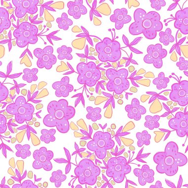 Çiçeksiz desenli pembe küçük çiçeklerin resmi.. 