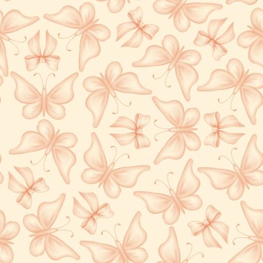 Kelebek ve yay ile kusursuz suluboya deseni, kumaş, duvar kağıdı ve düğün davetiyeleri için güzel el yapımı tasarım, pastel renkler