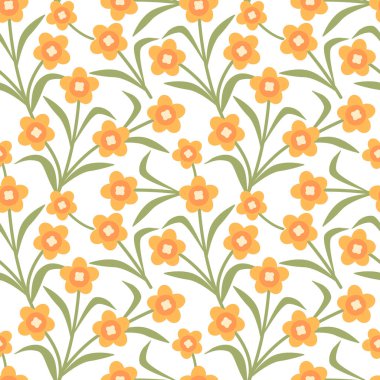 Sarı düğün çiçeği desenli kusursuz çiçek deseni, tebrik kartları, davetiyeler, ambalajlar, yapıştırmalar, ev dekorasyonu için minimalist pastel botanik tasarımı.