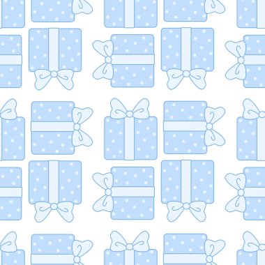 Kusursuz pastel mavisi fiyonklu hediye kutuları. Bebek kutlaması, parti dekorasyonu, hediye paketi, duş davetiyesi, kartlar ve prin için minimalist el yapımı tasarım.
