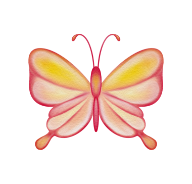 Elle boyanmış yumuşak kanatlı pembe kelebek. Çocuk odası temaları, bahar süslemeleri, doğum günü davetiyeleri, peri masallarından esinlenilmiş tasarımlar, yaz posterleri..