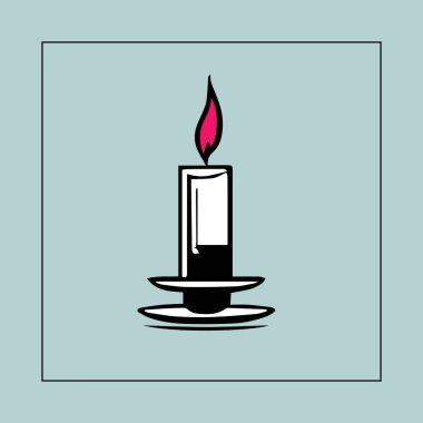 Serene Mum Işığı Minimalist Vektör Tasarımı