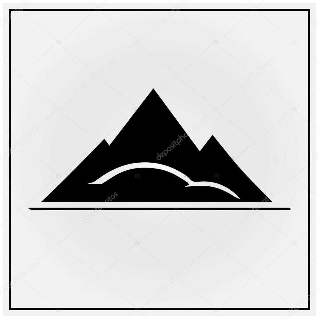 Mountain icon. Vector illustration
