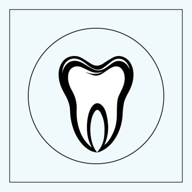 Diş simgesi. Vektör çizim