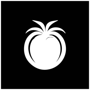 Siyah arkaplanda izole edilmiş taze domates simgesi