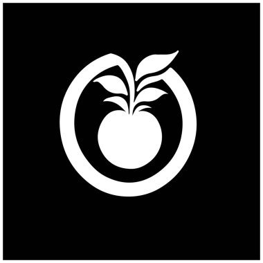 Siyah arkaplanda izole edilmiş taze domates simgesi