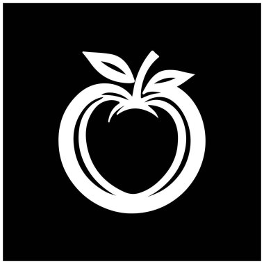 Siyah arkaplanda izole edilmiş taze domates simgesi