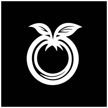 Siyah arkaplanda izole edilmiş taze domates simgesi