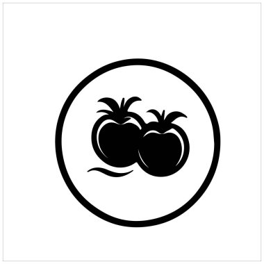 Beyaz arkaplanda izole edilmiş taze domates simgesi