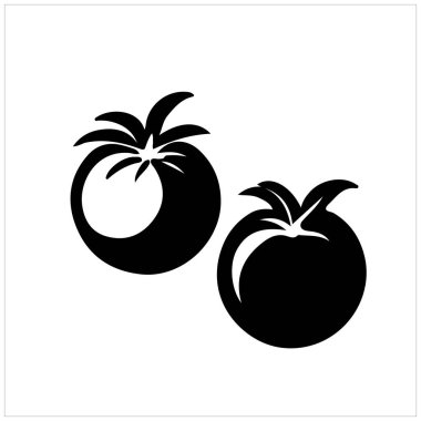 Beyaz arkaplanda izole edilmiş taze domates simgesi
