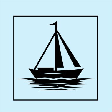 Sudaki Minimalist Tekne, simge izole edilmiş işaret ve sembol