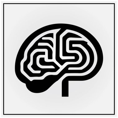 Minimalist Beyin Vektörü Tasarımı, Beyin simgesi vektörü