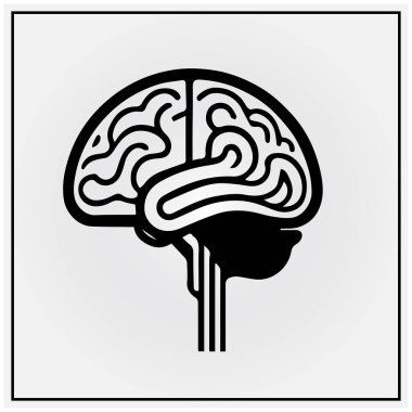 Minimalist Beyin Vektörü Tasarımı, Beyin simgesi vektörü