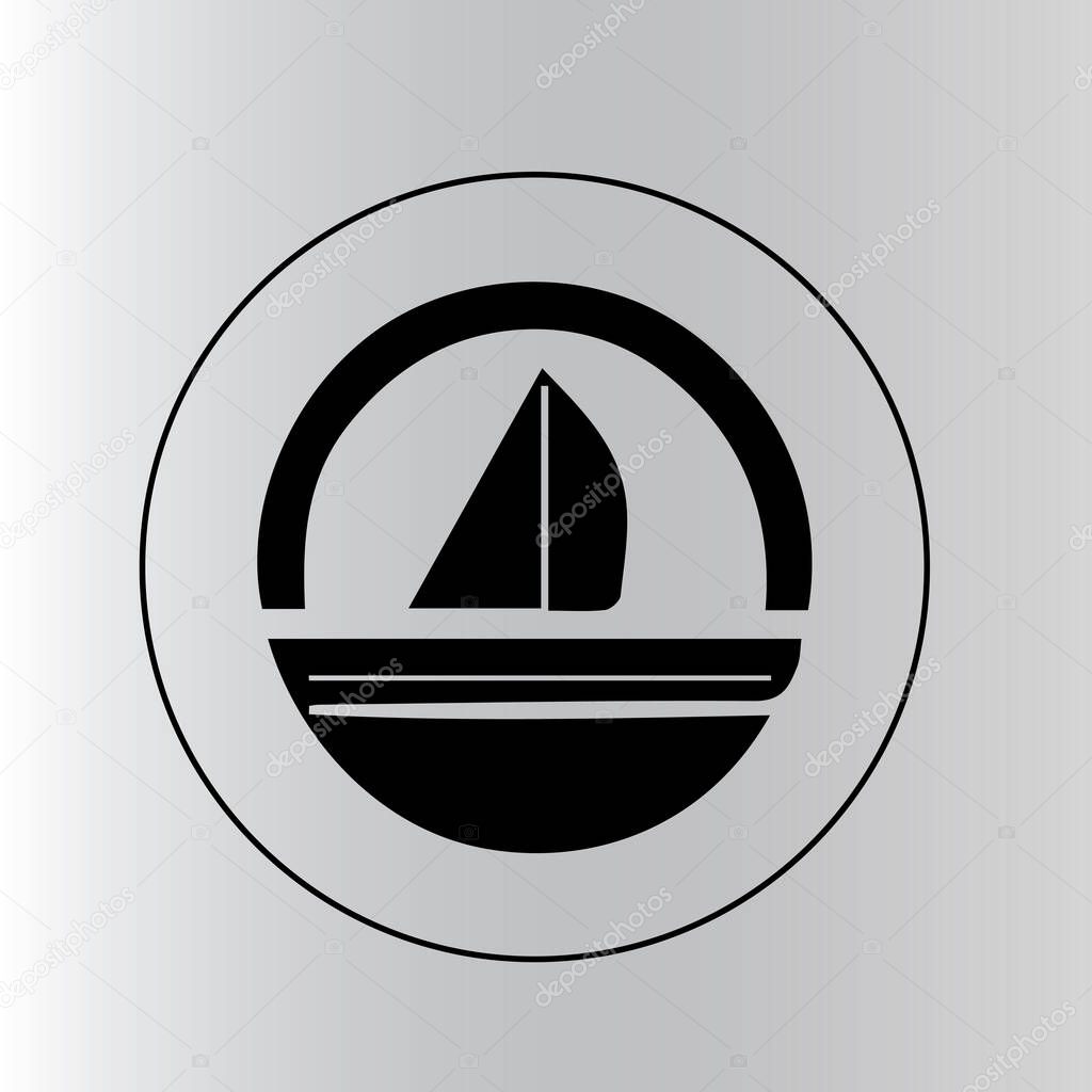 Minimalist Boat on Water, icon isolated sign and symbol