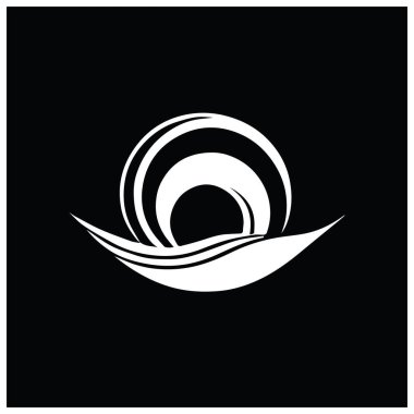 Minimalist dalga sembolü logo tasarımı