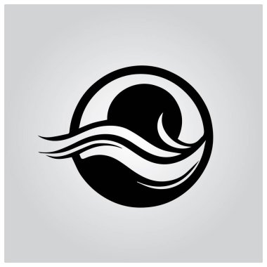 Minimalist dalga sembolü logo tasarımı