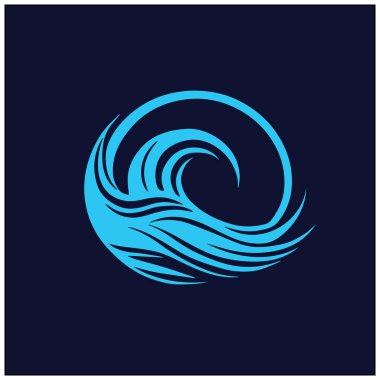 Minimalist dalga sembolü logo tasarımı
