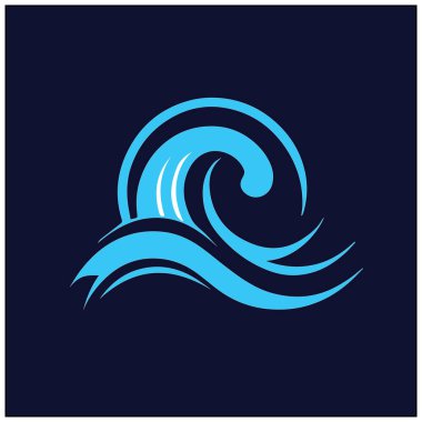 Minimalist dalga sembolü logo tasarımı