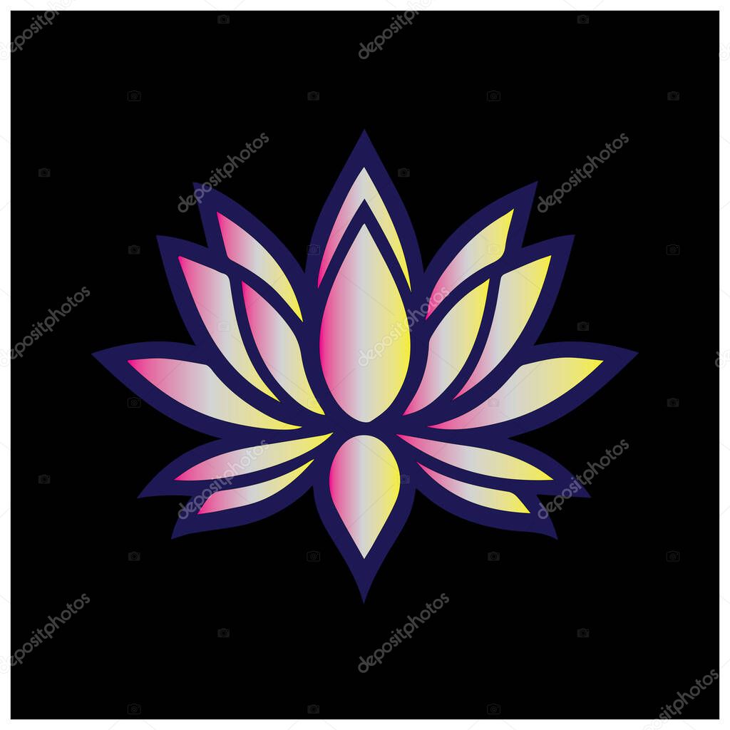 Minimalist Water Lily Vector Logo