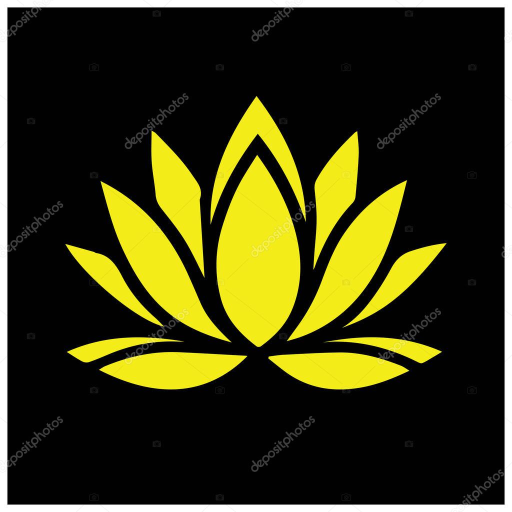 Minimalist Water Lily Vector Logo