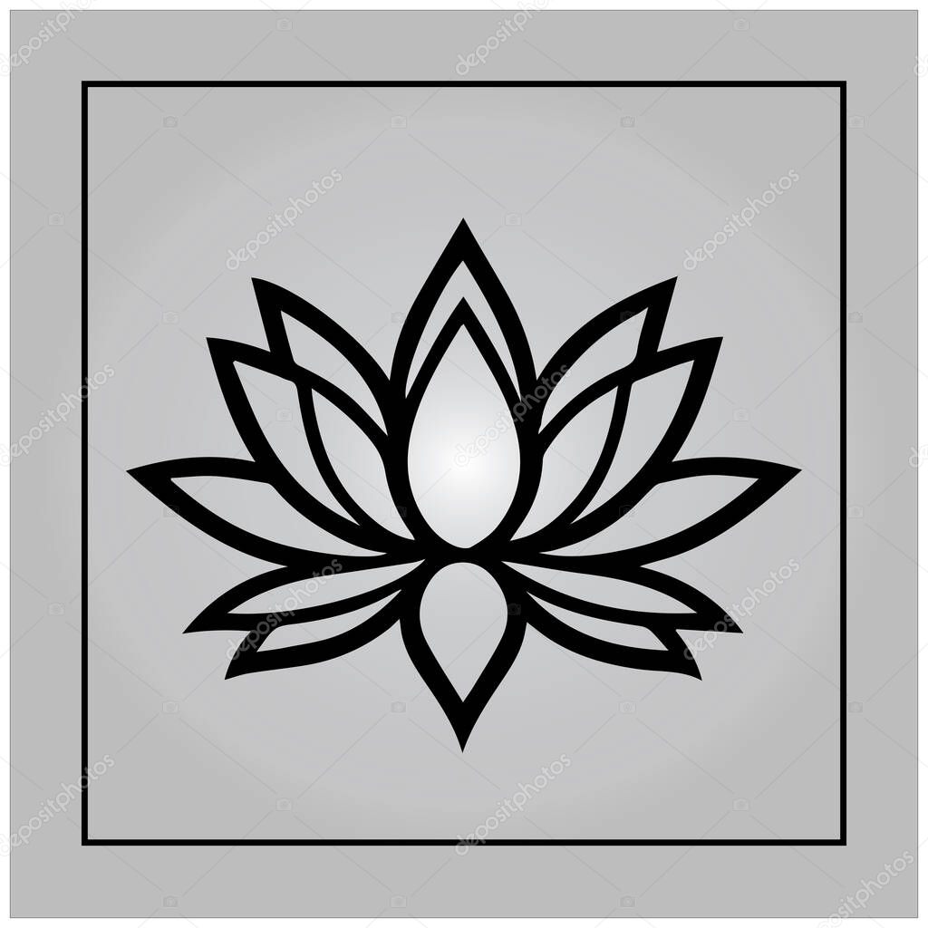 Minimalist Water Lily Vector Logo