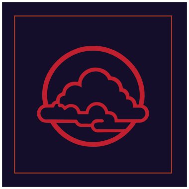 Kızıl Bulut Vektör Tasarımı. minimalist bulut vektörü