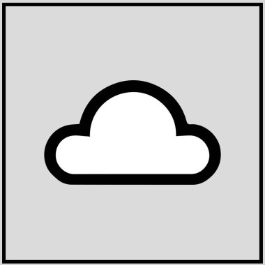 Siyah ve beyaz Bulut Vektör Tasarımı. minimalist bulut vektörü