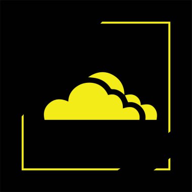 Siyah ve sarı Bulut Vektör Tasarımı. minimalist bulut vektörü