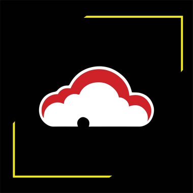 Beyaz ve kırmızı Bulut Vektör Tasarımı. minimalist bulut vektörü