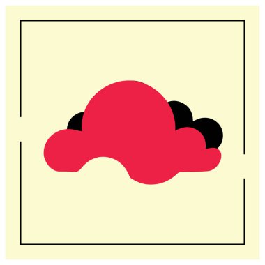 Siyah ve kırmızı Bulut Vektör Tasarımı. minimalist bulut vektörü