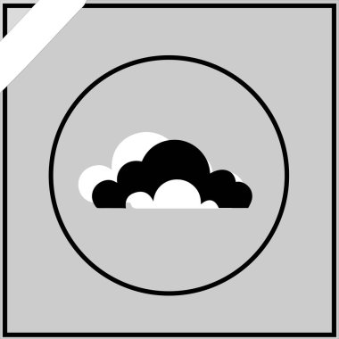 Siyah ve beyaz Bulut Vektör Tasarımı. minimalist bulut vektörü