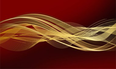 3D Soyut Modern İş Arkaplanı dalga altın çizgisi modern lüks