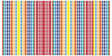 Renkli zig zag dikey iz deseni. Mavi, turuncu, sarı ve kırmızı elmaslar tekrar ediyor..