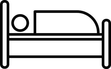 Tek Yatak Simgesi Sembol Sanatı