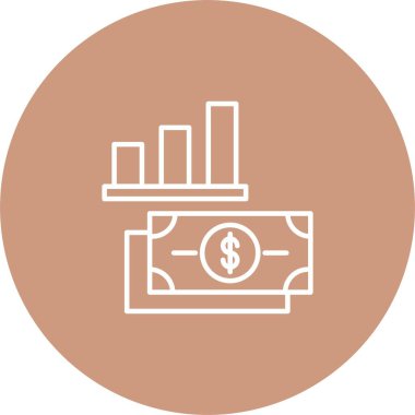 Eşsiz dolar vektör çizgisi simgesi