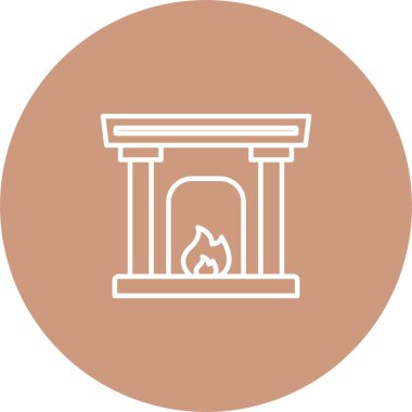 Şömine Simgesi Simgesi Sanatı