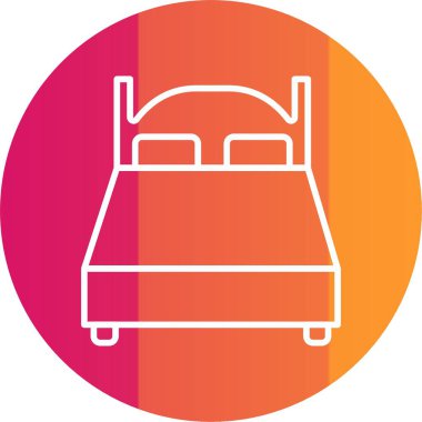 Çift Yatak Simgesi Simgesi Sanatı