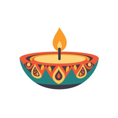  Minimum daire. Üzerinde renkli tasarımlar olan bir diya 'nın yakın plan kızılderili resmi. düz vektör