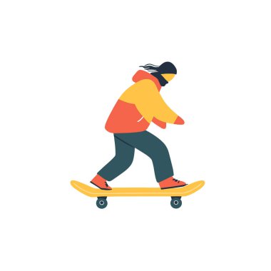  Kaykaylı düz bir vektöre binen minimal düz kişi