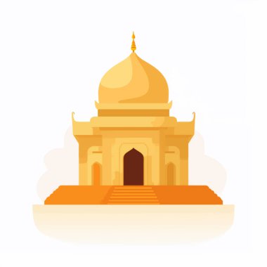 Altın Tapınak İllüstrasyonu Sersemletici Altın ve Turuncu Merdiven