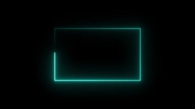 Bir neon dikdörtgen şekilli ikon animasyonu, titreşen ya da renkleri değiştiren parlak dikdörtgen bir dış çizgi içerir. Canlı neon ışığı ritmik bir etki yaratarak dinamik, fütüristik ve dikkat çekici bir görsel yaratıyor..