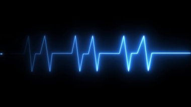 Bir kalp atışı ikonu tipik olarak ECG dalga formunu andıran, içinden bir çizgi geçen stilize kalp şeklinden oluşur. Çizgi, kalp atışlarının ritmini sembolize ediyor..