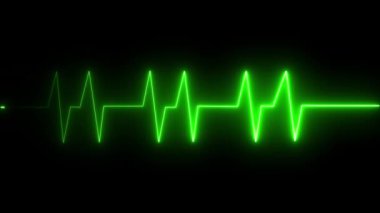 Bir neon kalp atışı ikonu animasyonu yanıp sönen neon ışıklarıyla parlayan bir kalbe sahiptir. Kalp atışı ritmik olarak dalgalanır, her vuruşta daha da parlar, canlı, dinamik ve enerjik bir görsel etki yaratır..