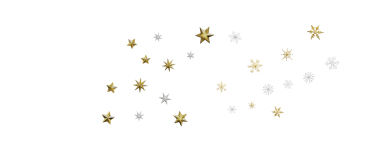 Yeni yıl deseni. Noel teması, altın açık parlak kar taneleri, yıldız, 3D Rendering.