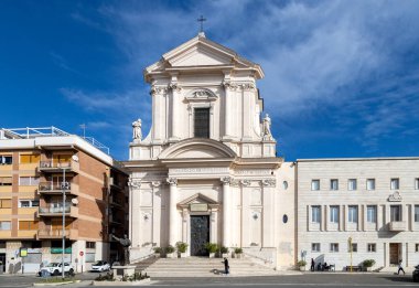 Civitavecchia, İtalya - 13 Kasım 2024: San Francesco dAssisi Katedrali